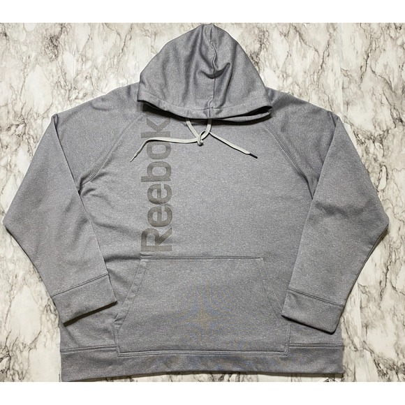 Reebok Other - Reebok Mens Sweatshirt Size XL‎ Gray Pullover Fleece Hoodie Kangaroo Long Sleeve